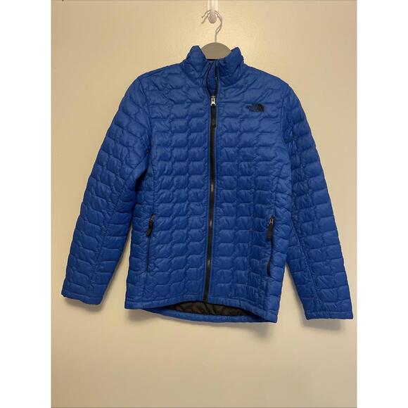 The North Face Puffer Jacket Quilted Youth Boy’s Size XL 18-20 Full Zip Blue - Picture 1 of 5